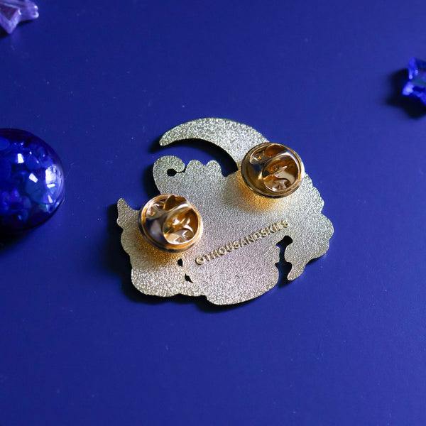 Deep Sky and a Black Cat Enamel Pin