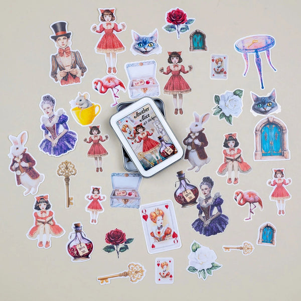 Another Alice Sticker Tin Box