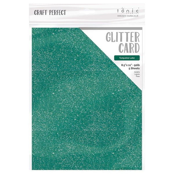 Turquoise Lake 8.5x11 Glitter Cardstock 5pk