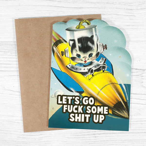 Fuck Shit Up Die-Cut Greeting Card