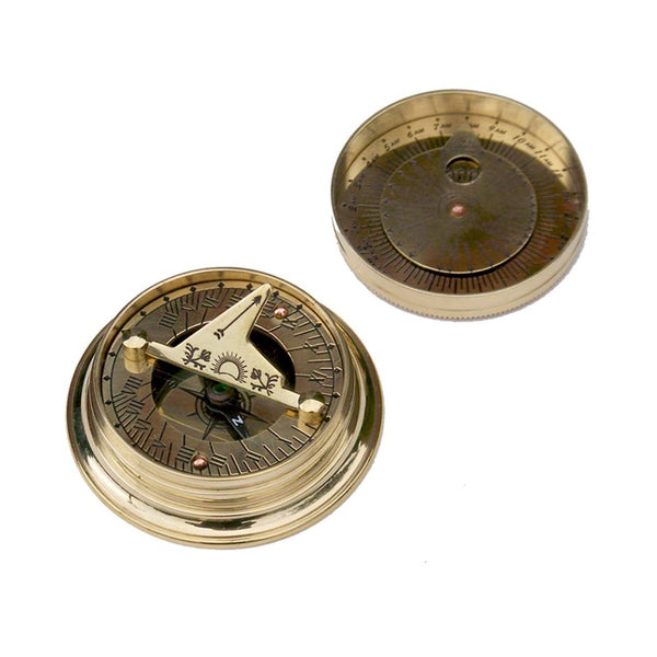 Polished Brass Sundial Compass