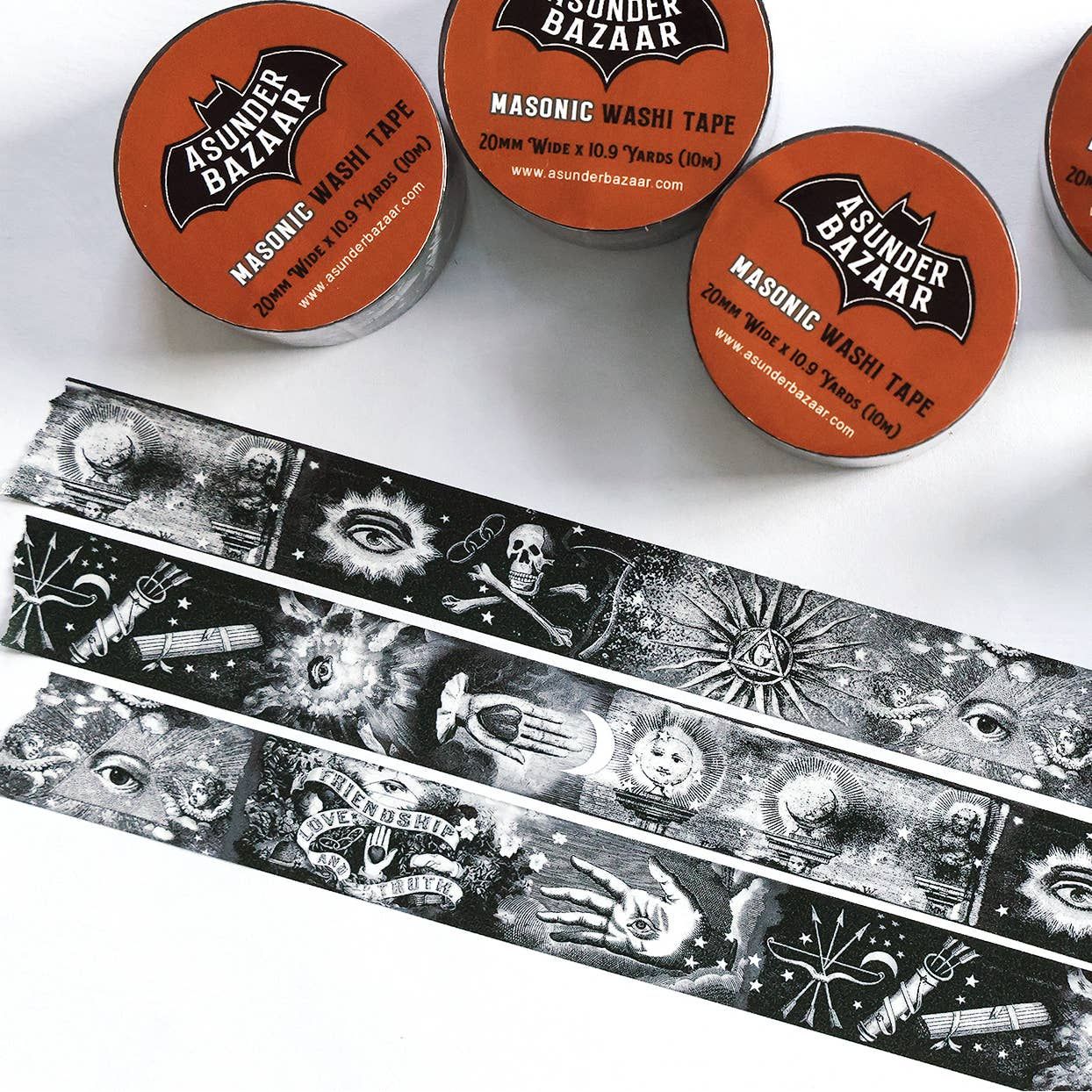 Masonic Art PET Washi Tape 10.9 Yard Roll 20mm Wide Gothic