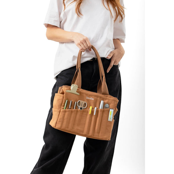Boho Beige 30-Pocket Stationery/Artist Tote