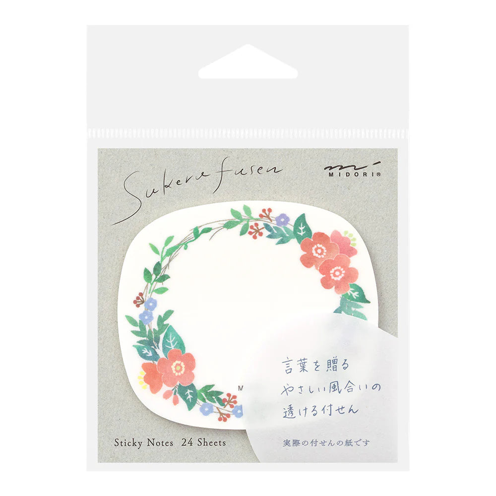 Floral Wreath Translucent Sticky Notes