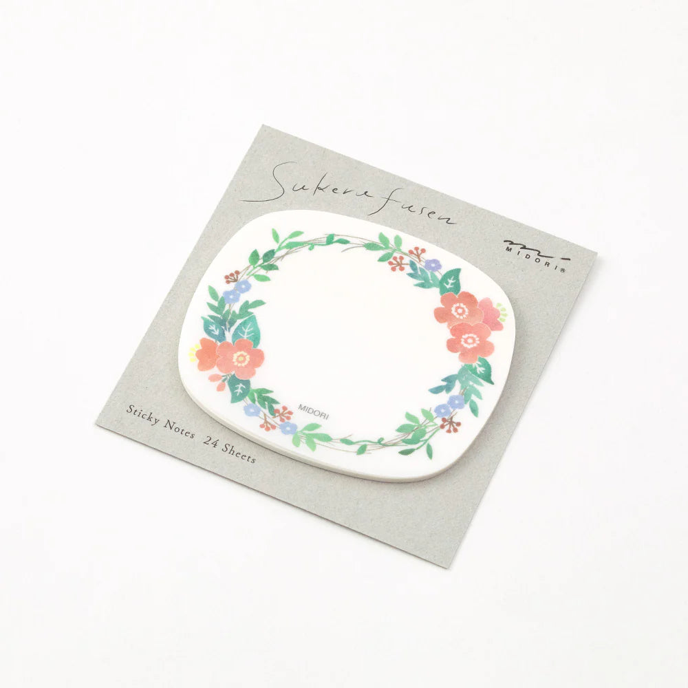 Floral Wreath Translucent Sticky Notes