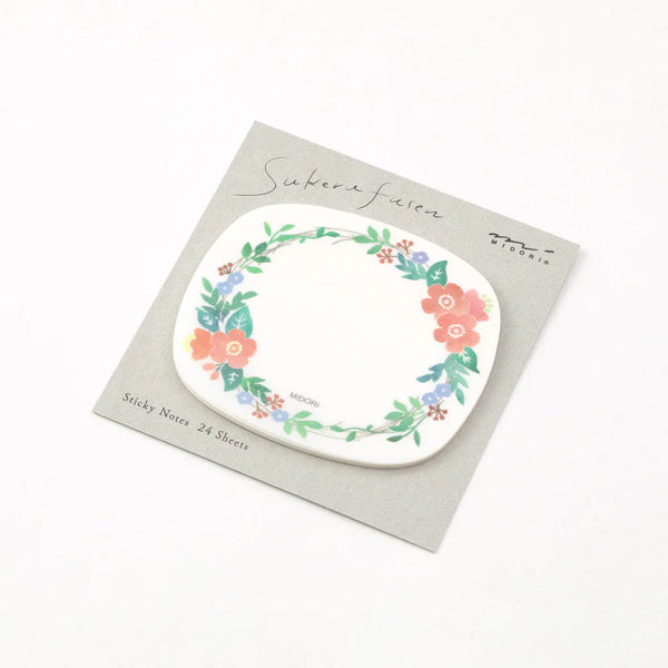 Floral Wreath Translucent Sticky Notes