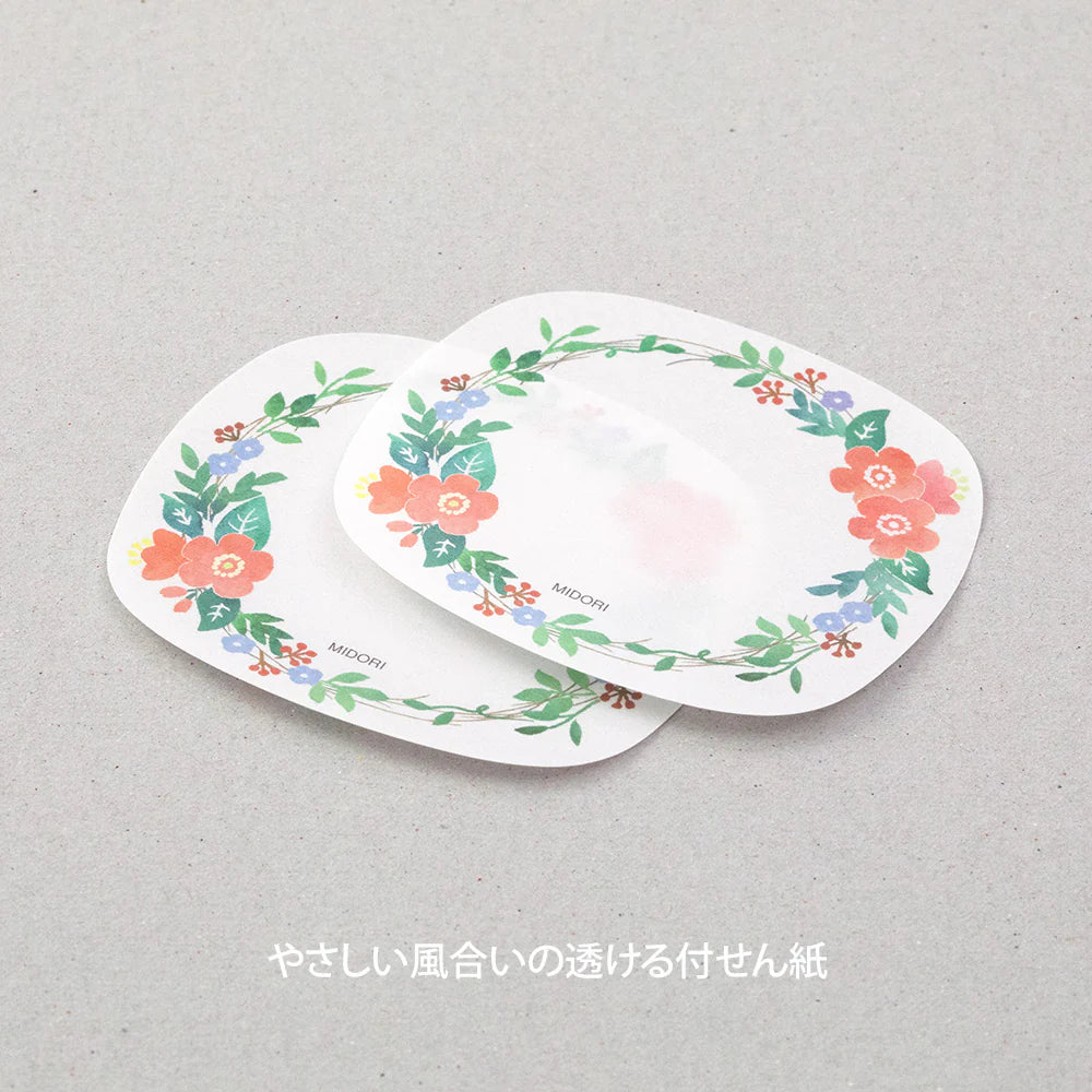 Floral Wreath Translucent Sticky Notes