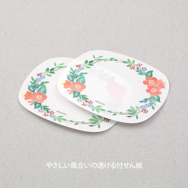 Floral Wreath Translucent Sticky Notes