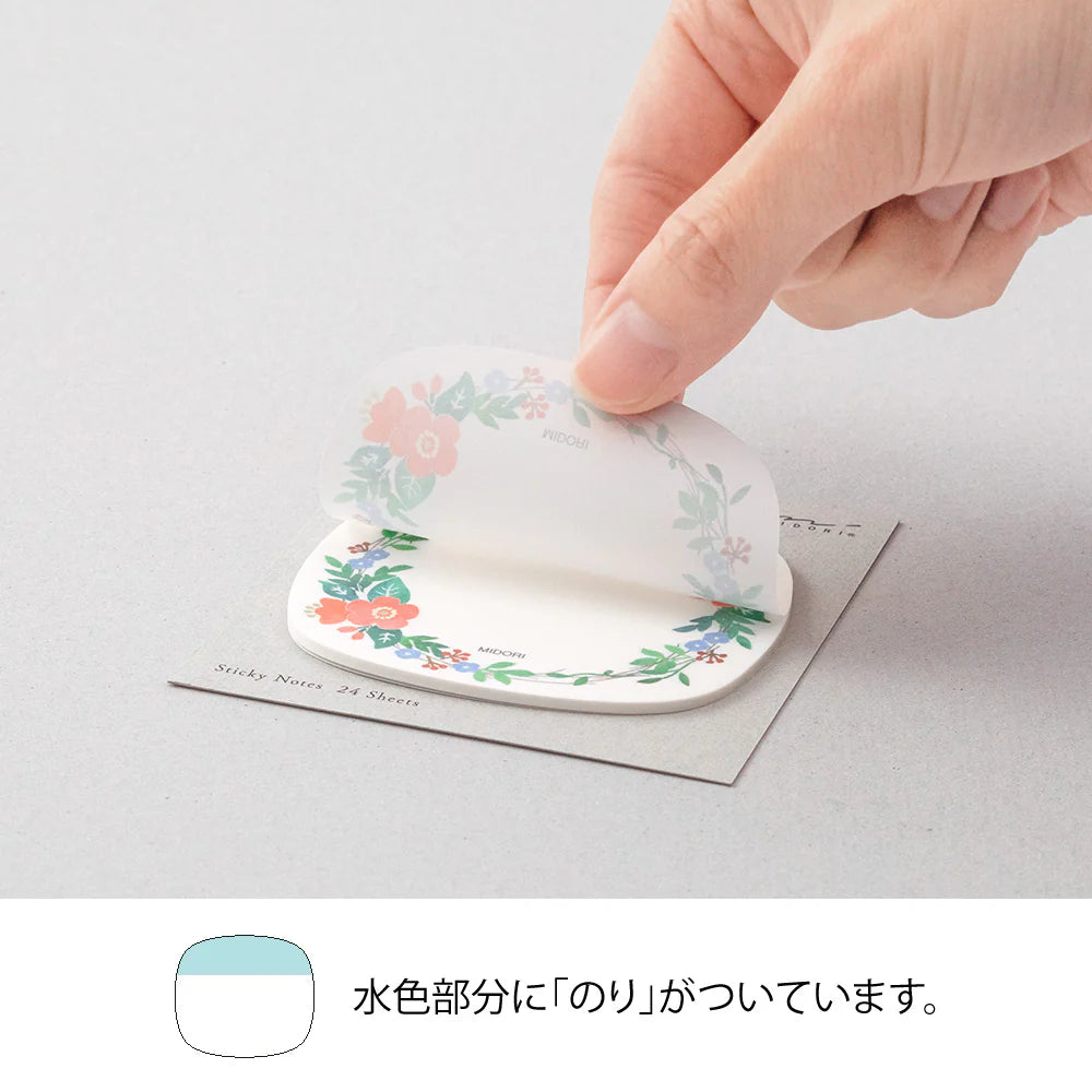 Floral Wreath Translucent Sticky Notes