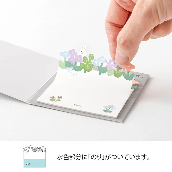 Flower Garden Bunny Die-Cut Sticky Notes