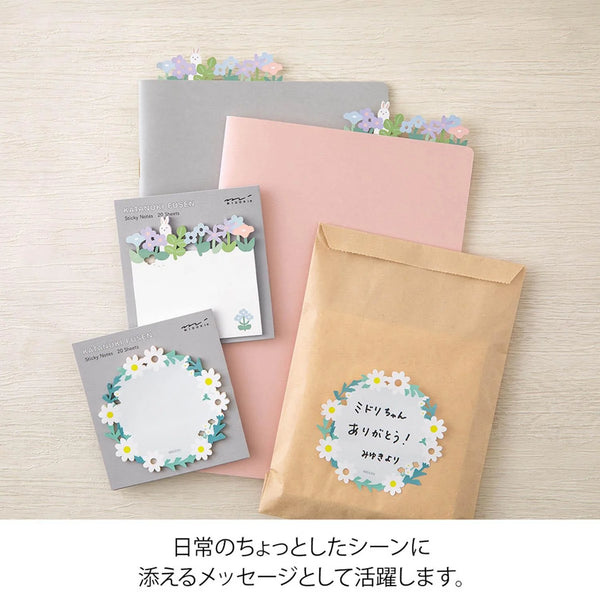 Flower Garden Bunny Die-Cut Sticky Notes