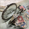 Vintage Ephemera-Filled Glass Heart with Cord Hanger
