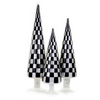 Black & White Checkerboard Glass Tree Set