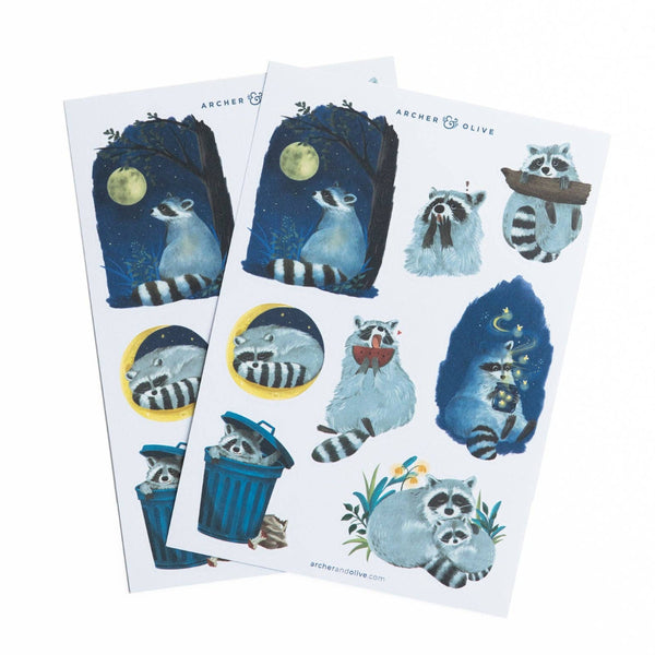 Radiant Raccoon Sticker Sheets