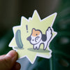 Cucumber vs Calico Cat Vinyl Sticker