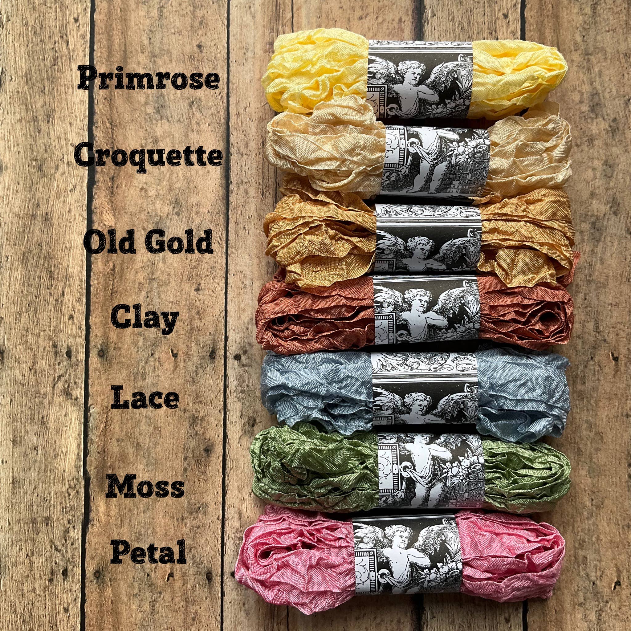 Crinkled Ribbon | Greens & Blues