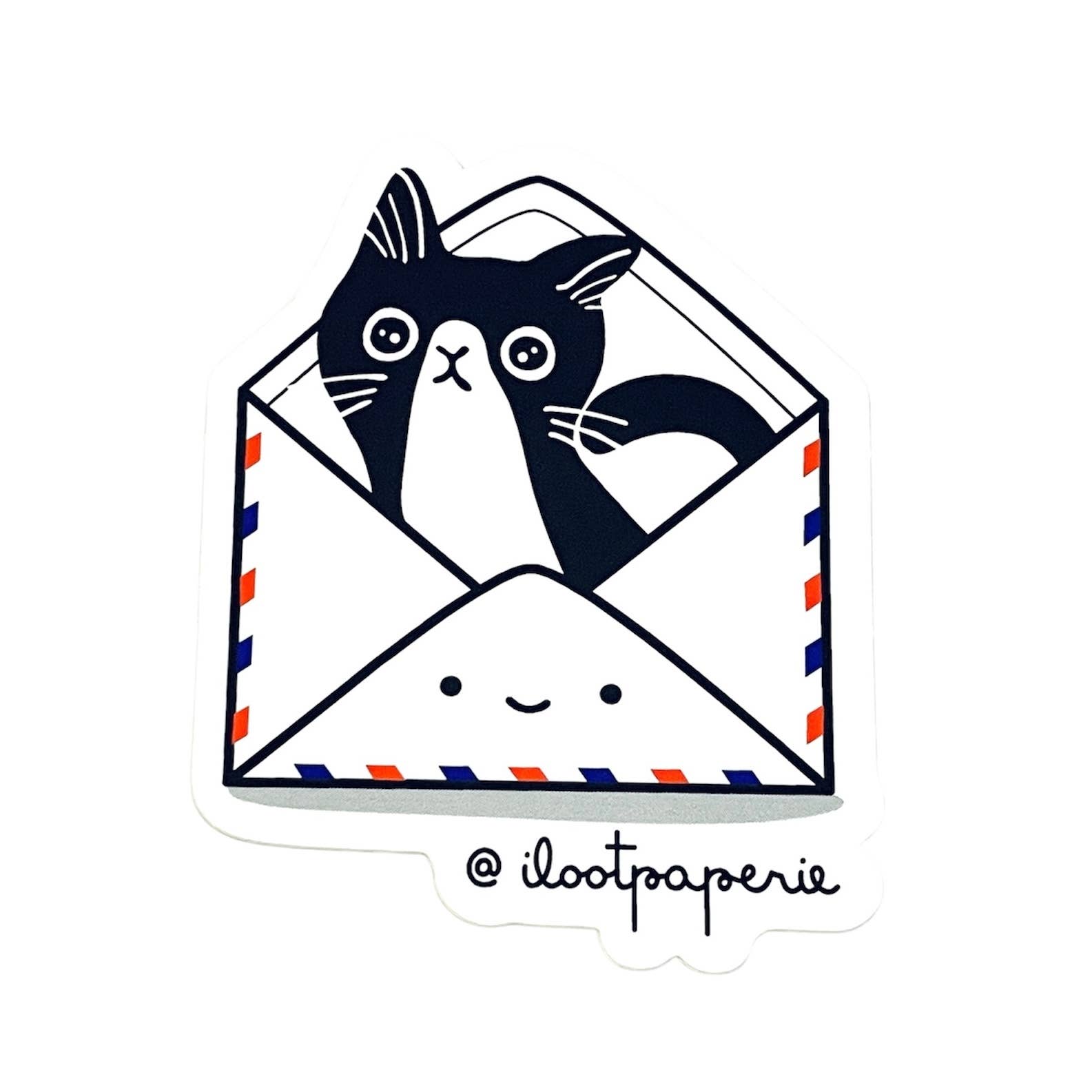 Tuxedo Cat Mail Matte Vinyl Sticker