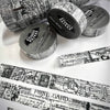 Postal Grunge Black and White Washi Tape