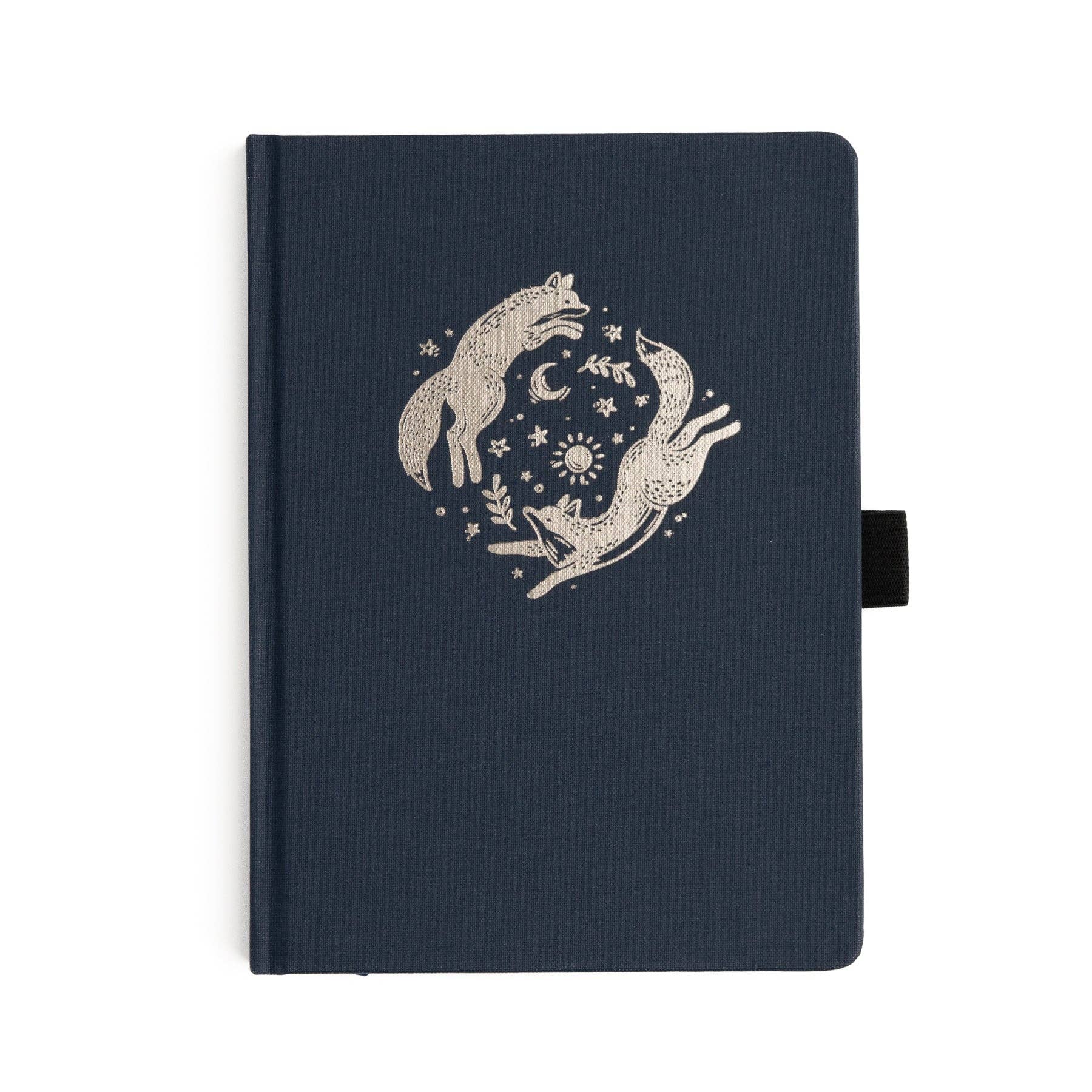 Forest Foxes Dot Grid Notebook w/ Buckram Fabric Cover