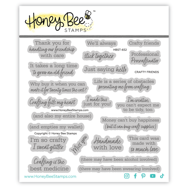 Crafty Friends Sentiments Stamp + Die Set {Bundle Deal: 10% off!}