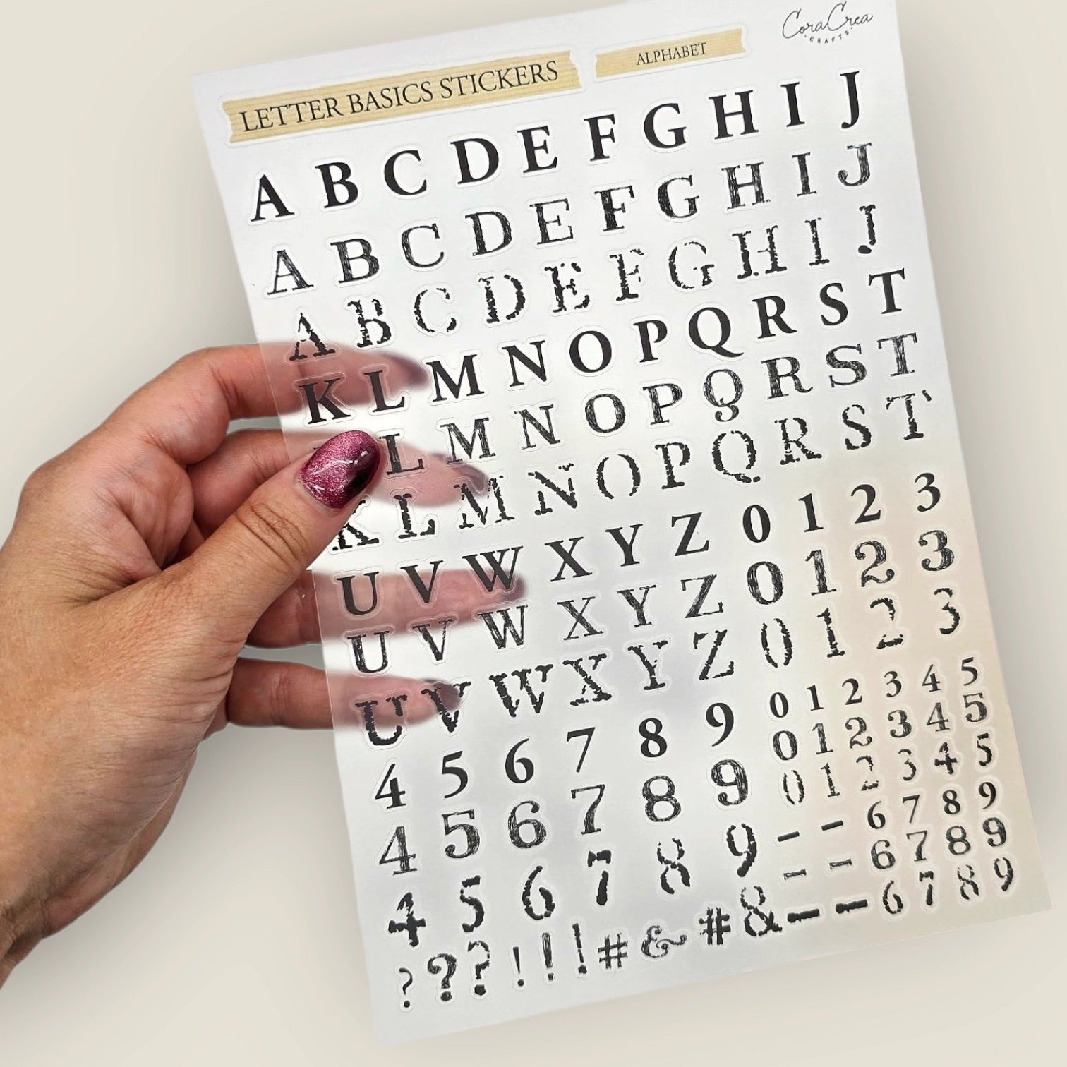 Alphabet Clear Sticker Sheet