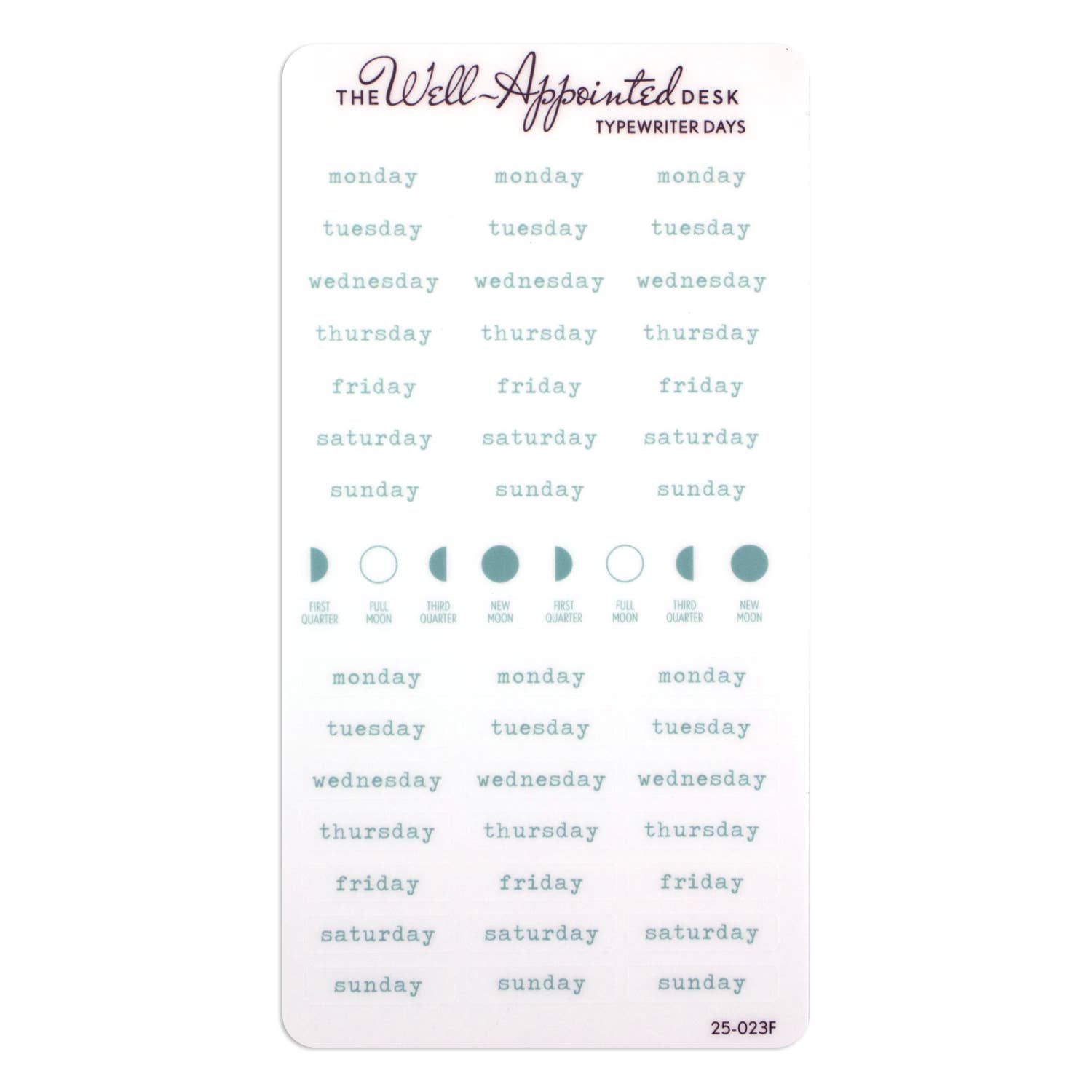 Typewriter Days Weekly Sticker Sheet