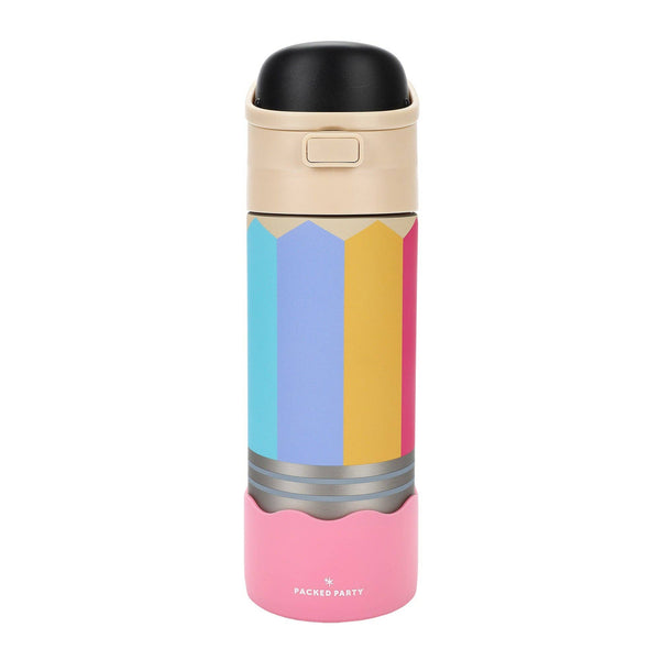 Write On! Pencil-Shaped 24oz Stainless Steel Water Bottle