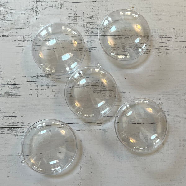 Clear Flat 4" Bauble for Decorating | Pack of 5 {Limited Edition}
