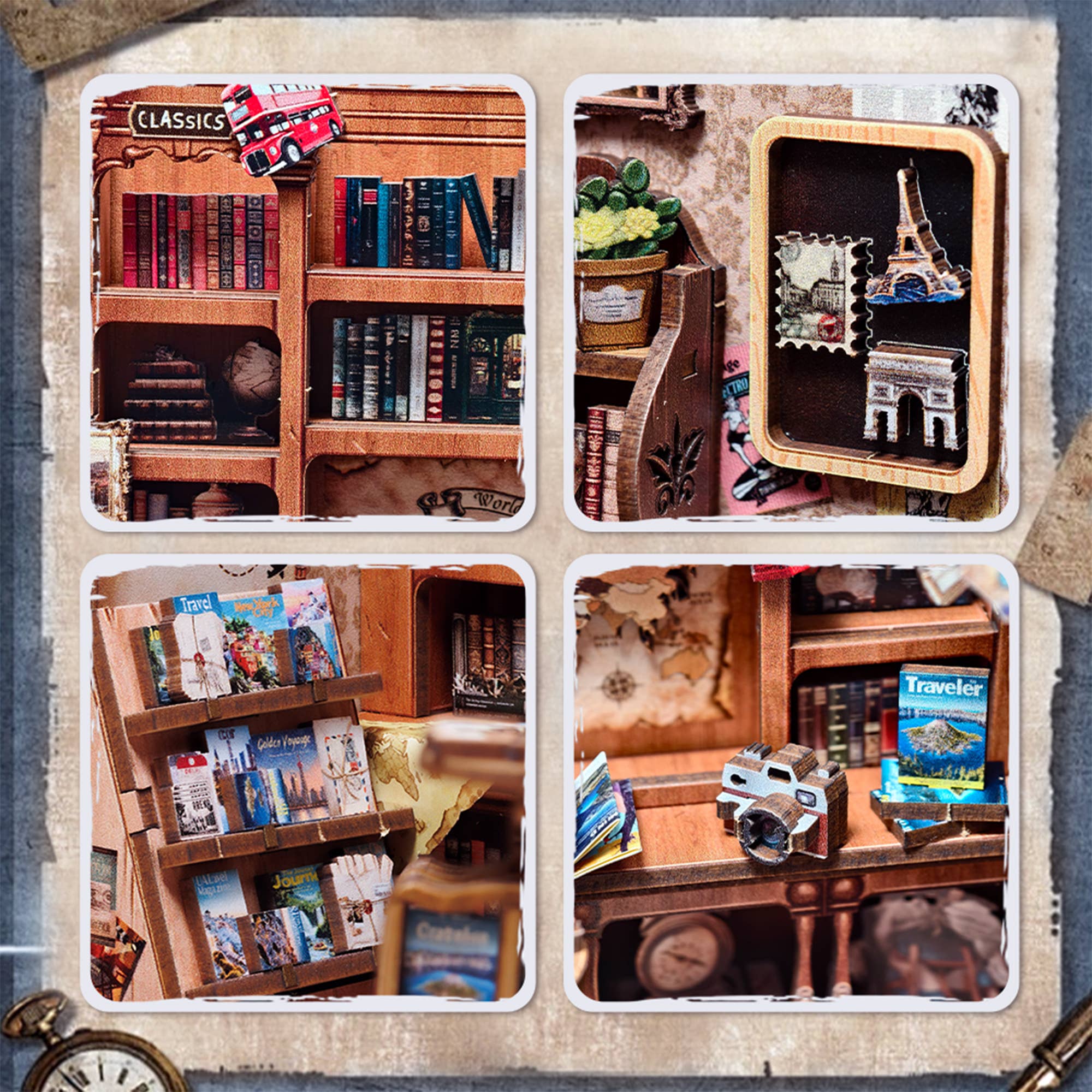 Journey Trace Bookshop Diorama Book Nook Kit