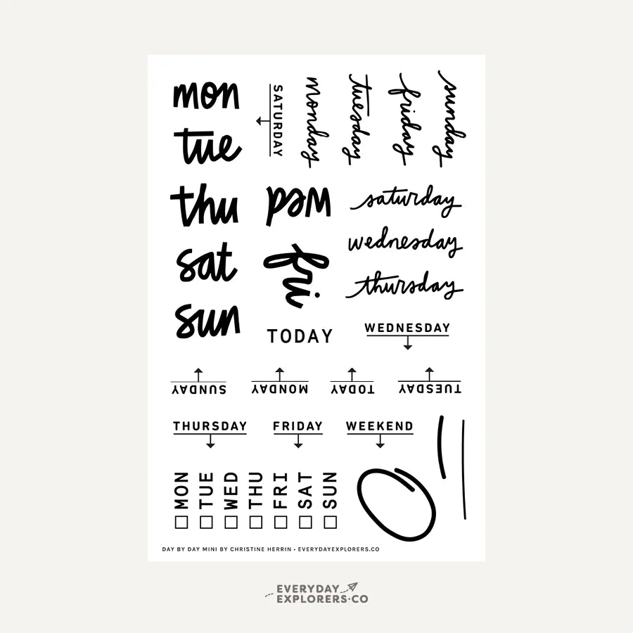 Day by Day Mini {Throwback!} 4x6 Clear Stamp Set
