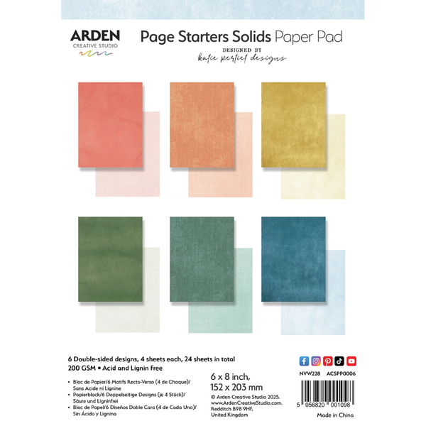 Page Starters Solids 6x8 Paper Pad