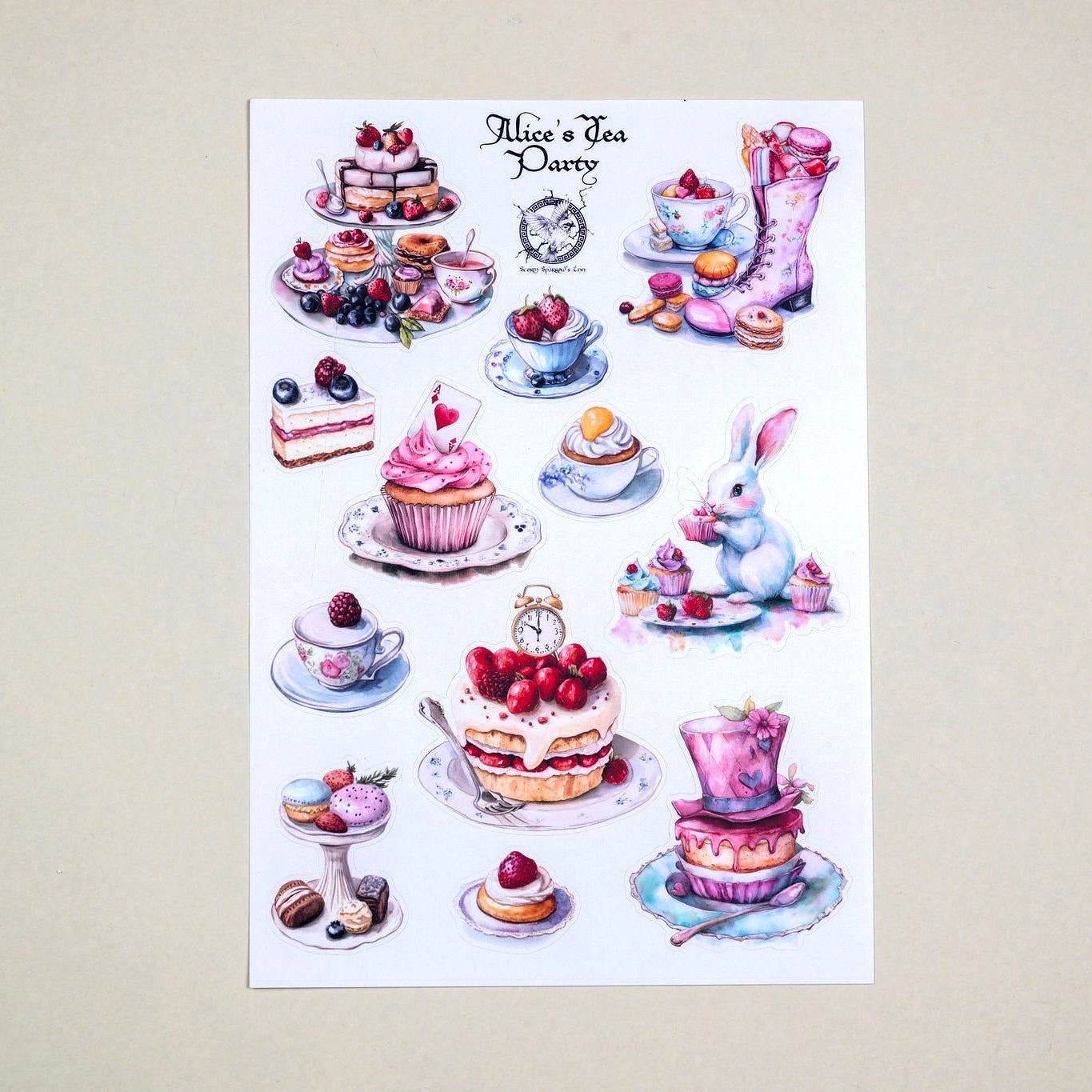 Alice's Tea Party Vinyl Sticker Sheet