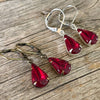 Dark Ruby Vintage Rhinestone Earrings
