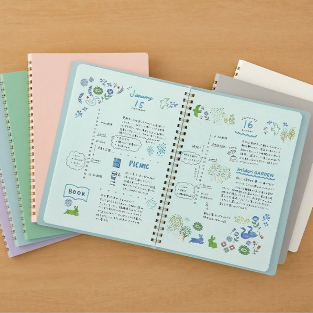 Midori Soft Color A5 Dot Grid Ring Notebook