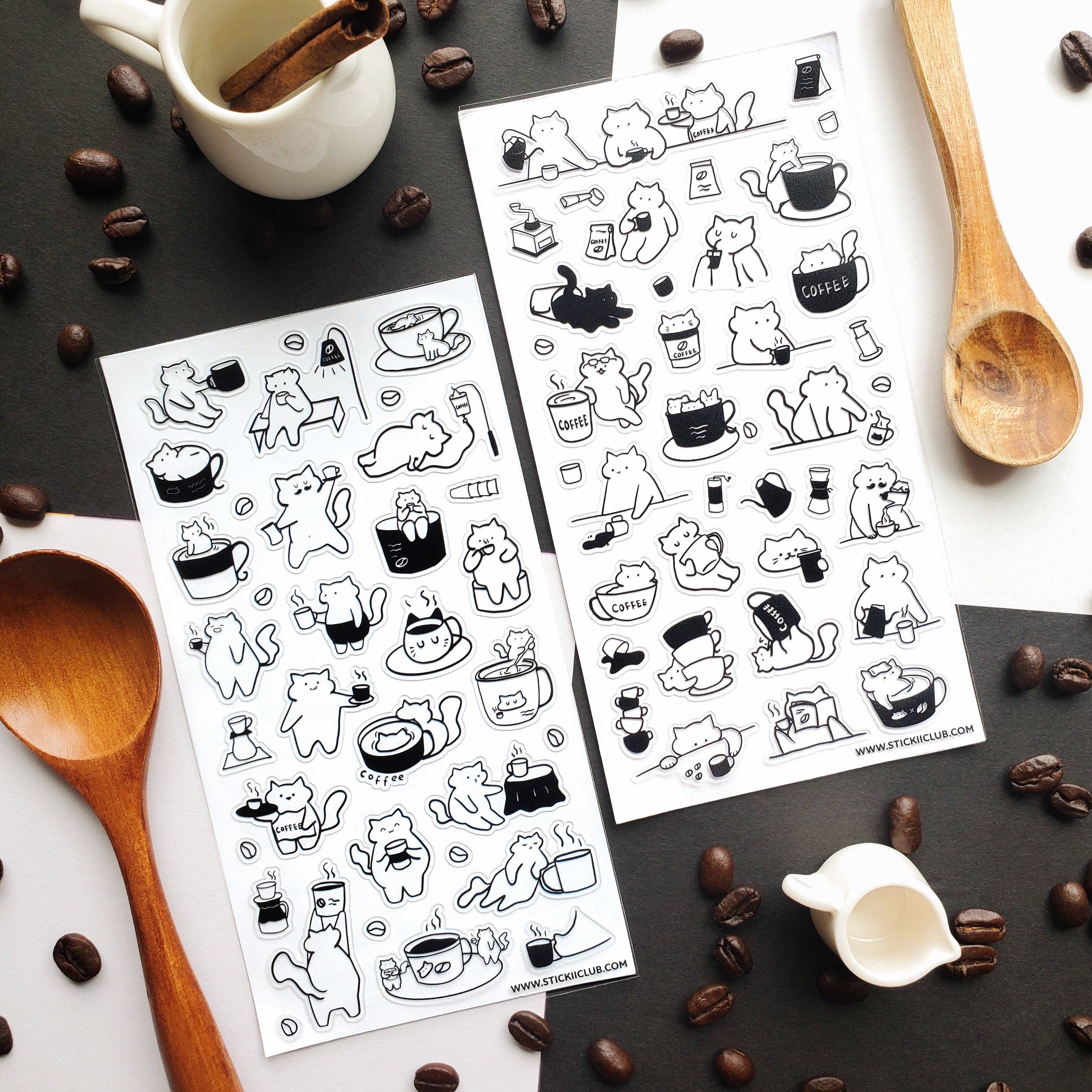 Caffeine Cats Vol. 1 Sticker Sheet