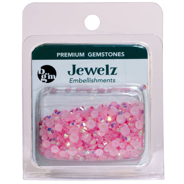 Packaged premium gemstones with 'Jewelz' branding on a white background