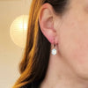 Milky Opal Vintage Glass Rhinestone Earrings