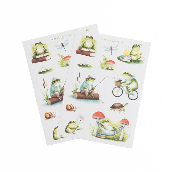 Literary Frog Sticker Sheets