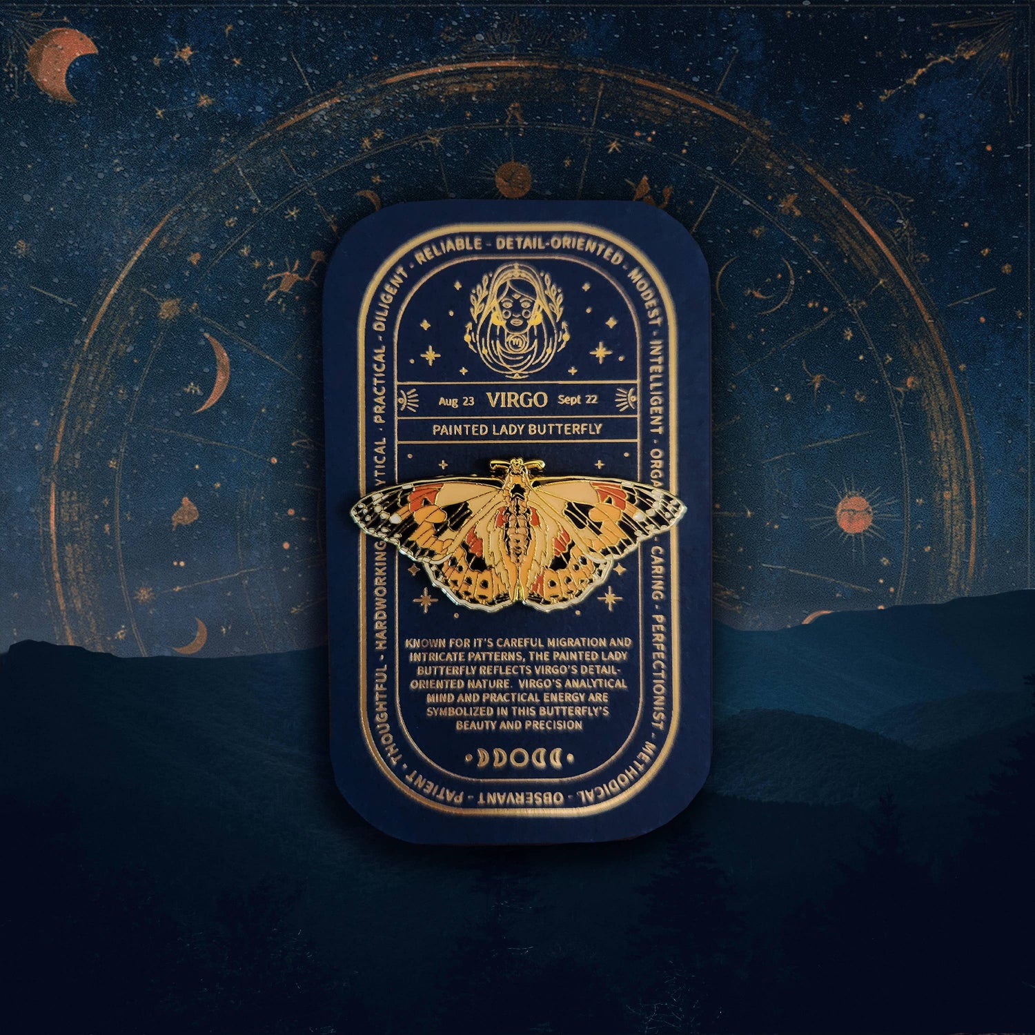 Zodiac Butterfly and Moth Enamel Pin Collection