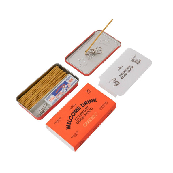 Welcome Drink Incense 70pk in Metal Case/Burning Tray