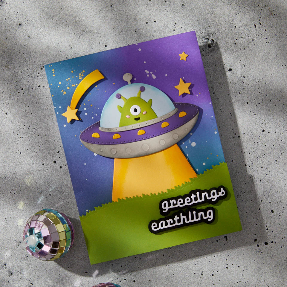 UFO Friend Etched Die Set | Simon's Space Adventure