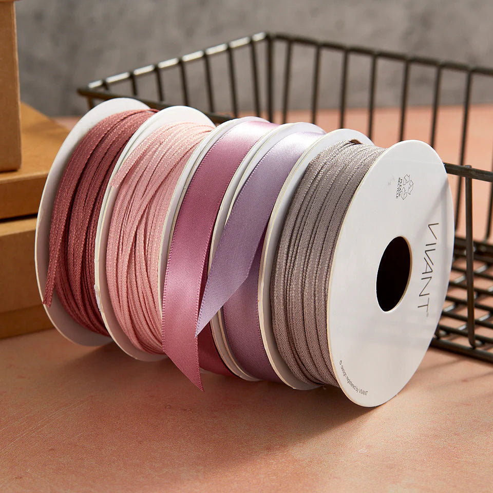 Marble Rose Narrow Texture Ribbon {2 yards}
