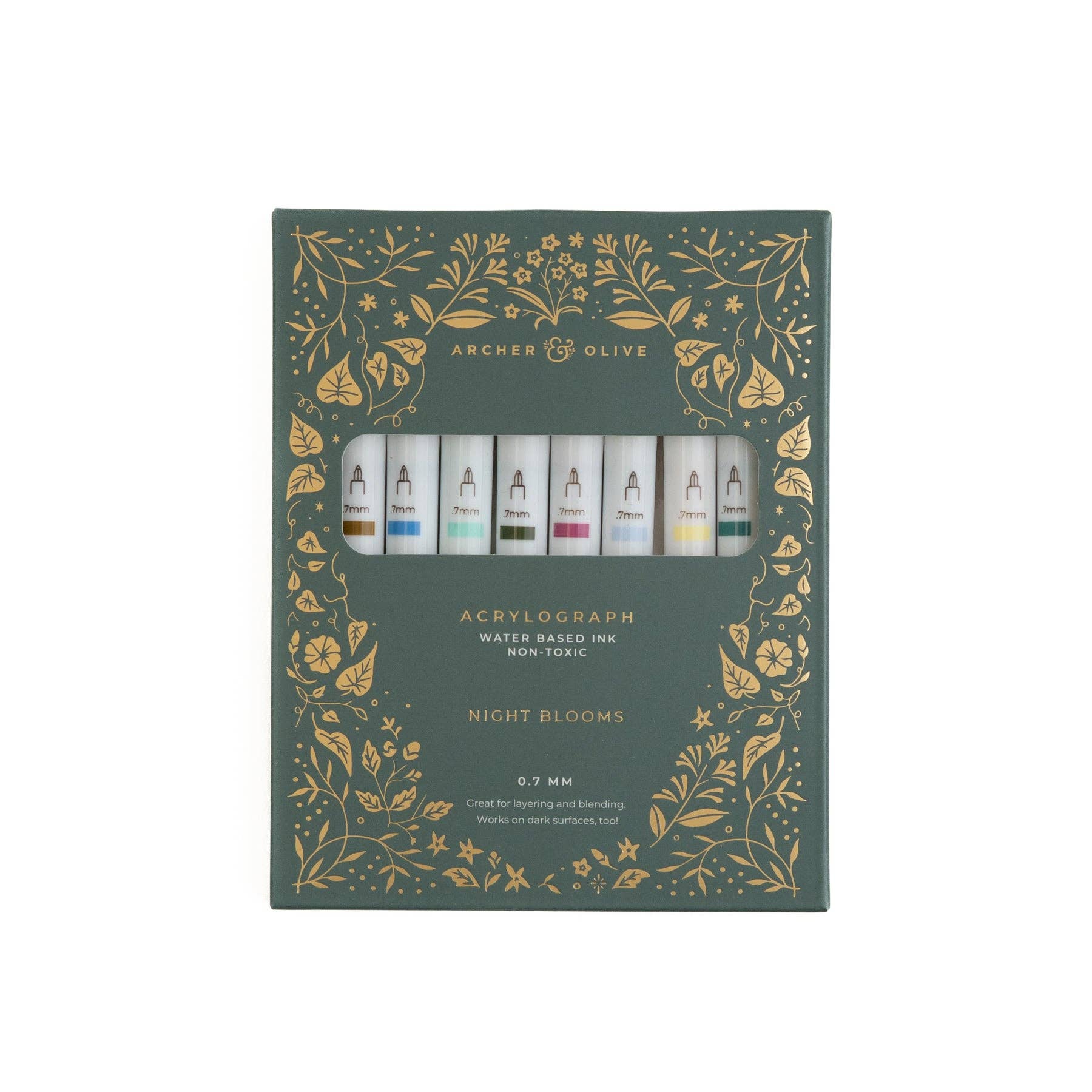Night Blooms Acrylograph 0.7mm Pens | Set of 10