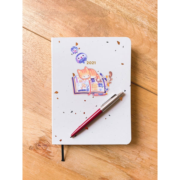 Kitten's Journal Transparent Vinyl Sticker