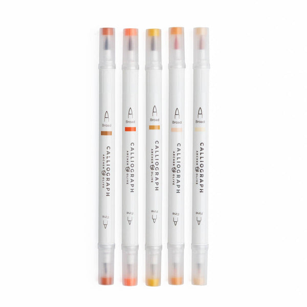 Burnt Orange Hues 5pc Pen Sets | Acryolgraphs or Calliographs