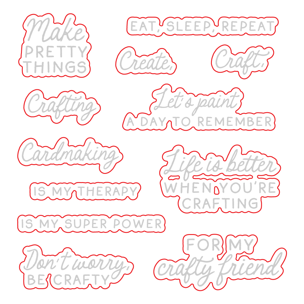 Don't Worry, Be Crafty Coordinating Die Set