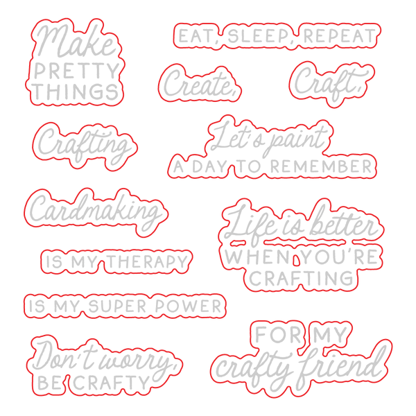 Don't Worry, Be Crafty Coordinating Die Set