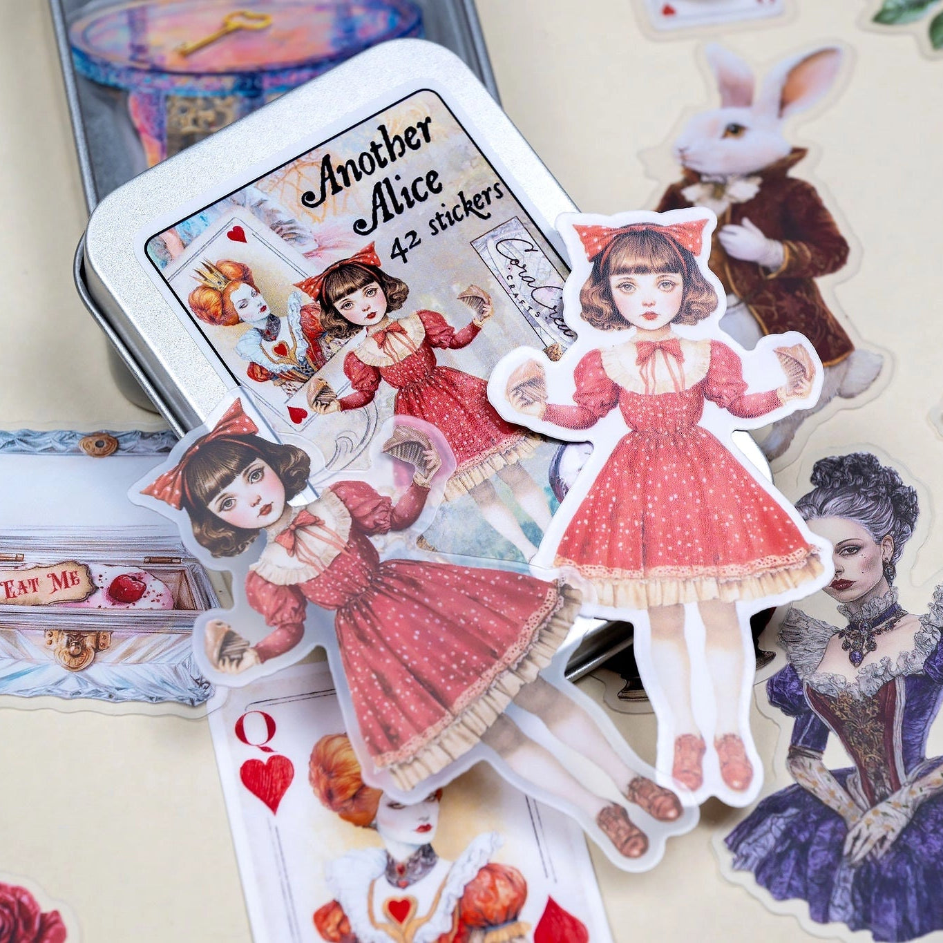 Another Alice Sticker Tin Box