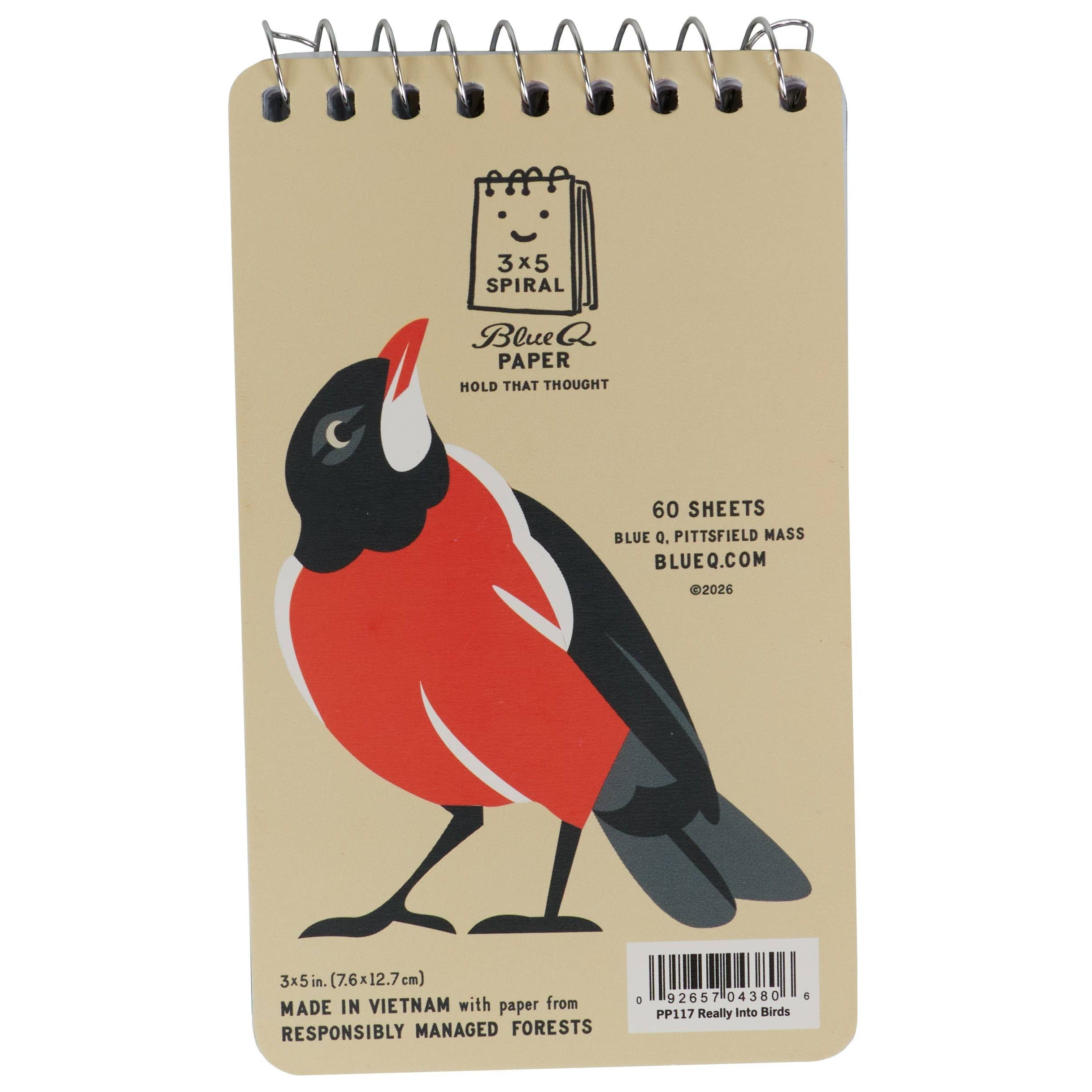 Really Into Birds Spiral Pocket Notepad