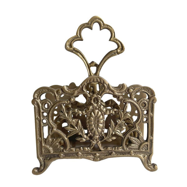Antiqued Brass Napkin or Letter Holder